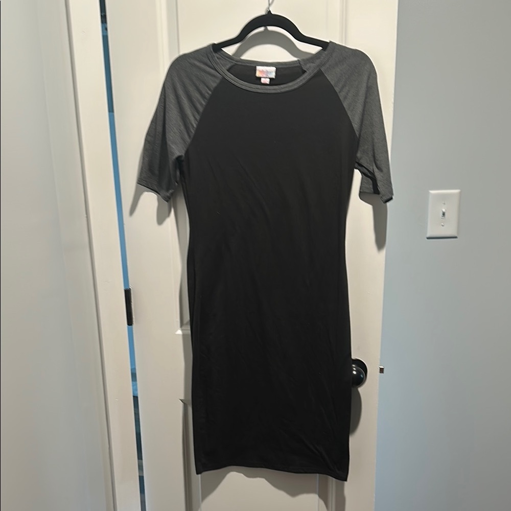 Black and Gray Women's Lularoe Julia Dress